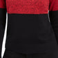 Karen Scott Suéter feminino de algodão com gola alta e blocos de cores, vermelho, tamanho X-S