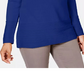 Karen Scott Suéter feminino de algodão com gola canoa, azul, tamanho extragrande