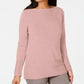 Karen Scott Suéter Feminino de Algodão com Gola Canoa Rosa Tamanho X-G
