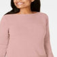 Karen Scott Suéter Feminino de Algodão com Gola Canoa Rosa Tamanho X-G