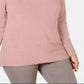 Karen Scott Suéter Feminino de Algodão com Gola Canoa Rosa Tamanho X-G