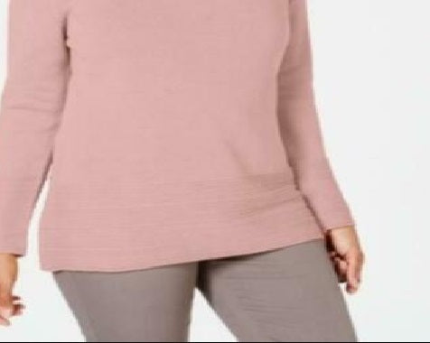 Karen Scott Suéter Feminino de Algodão com Gola Canoa Rosa Tamanho X-G