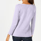 Karen Scott Suéter feminino de algodão com gola canoa, roxo, tamanho extra grande
