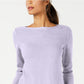 Karen Scott Suéter feminino de algodão com gola canoa, roxo, tamanho extra grande
