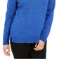 Karen Scott Suéter Feminino de Algodão Marmoreado com Gola Xale Azul Tamanho P