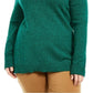 Karen Scott Suéter Feminino de Algodão Marmoreado com Gola Xale Verde Escuro Tamanho P