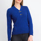 Karen Scott Suéter Henley de Algodão com Acabamento em Ferragens Feminino Azul Escuro Tamanho Médio