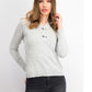 Karen Scott Suéter Henley de Algodão com Acabamento em Ferragens Feminino Cinza Tamanho Pequeno