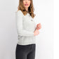 Karen Scott Suéter Henley de Algodão com Acabamento em Ferragens Feminino Cinza Tamanho Pequeno