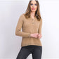 Karen Scott Suéter Henley Feminino de Algodão com Alças Marrom Tamanho Pequeno Médio