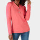 Karen Scott Suéter Henley Feminino de Algodão Rosa Tamanho Pequeno