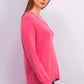 Karen Scott Suéter Henley Feminino de Algodão Rosa Tamanho Pequeno