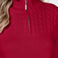Karen Scott Suéter Feminino de Algodão com Zíper e Gola Alta Vermelho Brilhante Tamanho XXG