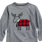 Camiseta infantil First Impressions com apliques de alce para meninos, cinza, tamanho 18 meses