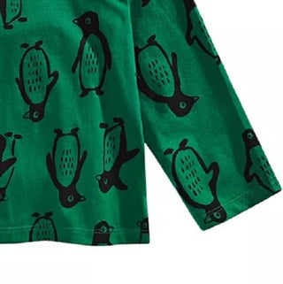 Camiseta de algodão com estampa de pinguim First Impressions para meninos, verde escuro, tamanho 3 a 6 meses