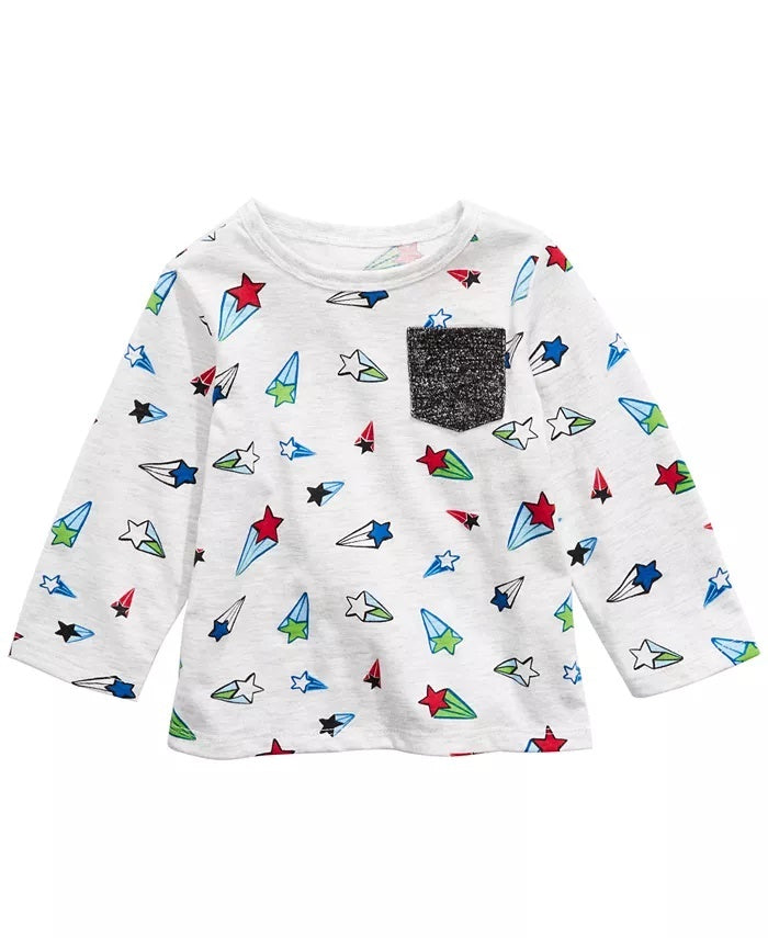 Camiseta infantil First Impressions Baby Boy Star, cinza, tamanho 12 meses