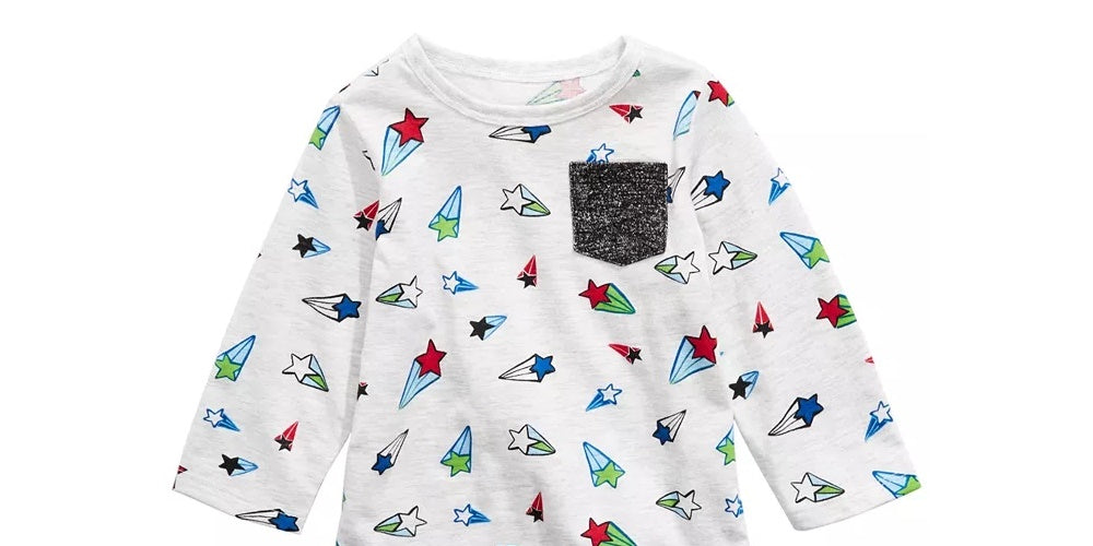 Camiseta infantil First Impressions Baby Boy Star, cinza, tamanho 12 meses