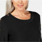 Karen Scott Suéter Feminino Manga 3/4 Preto Tamanho P