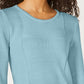 Karen Scott Suéter Feminino Patchwork com Ponto Azul Tamanho P
