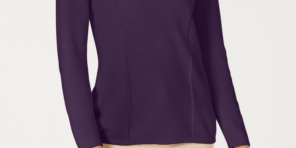 Karen Scott Suéter Feminino Patchwork com Ponto Roxo Tamanho Grande