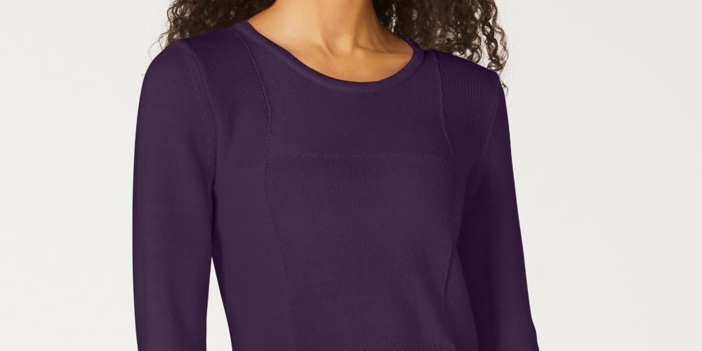 Karen Scott Suéter Feminino Patchwork com Ponto Roxo Tamanho XS