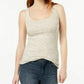 Blusa feminina Maison Jules com decote redondo, bege, tamanho médio