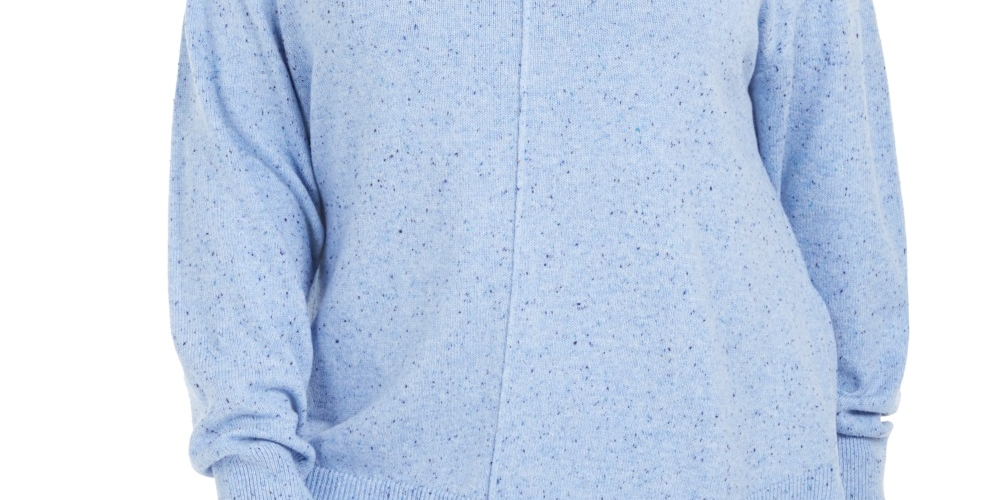 Karen Scott Suéter Feminino Plus com Gola Simulada Azul Tamanho 2X