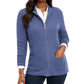 Karen Scott Cardigan Feminino Texturizado com Zíper Frontal Azul Tamanho XS