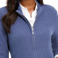 Karen Scott Cardigan Feminino Texturizado com Zíper Frontal Azul Tamanho XS