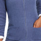 Karen Scott Cardigan Feminino Texturizado com Zíper Frontal Azul Tamanho XS