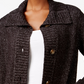 Karen Scott Cardigan Feminino com Botões Frontais e Gola Xale Preto Tamanho Grande