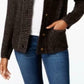 Karen Scott Cardigan Feminino com Botões Frontais e Gola Xale Preto Tamanho XS
