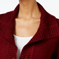 Karen Scott Cardigan Feminino com Botões Frontais e Gola Xale, Vermelho, Tamanho Extra Grande