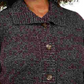 Karen Scott Cardigan Feminino Plus Marled Gola Asa Preto Tamanho 1X