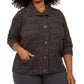 Karen Scott Cardigan Feminino Plus Marled Gola Asa Preto Tamanho 2X