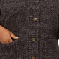 Karen Scott Cardigan Feminino Plus Marled Gola Asa Preto Tamanho 2X