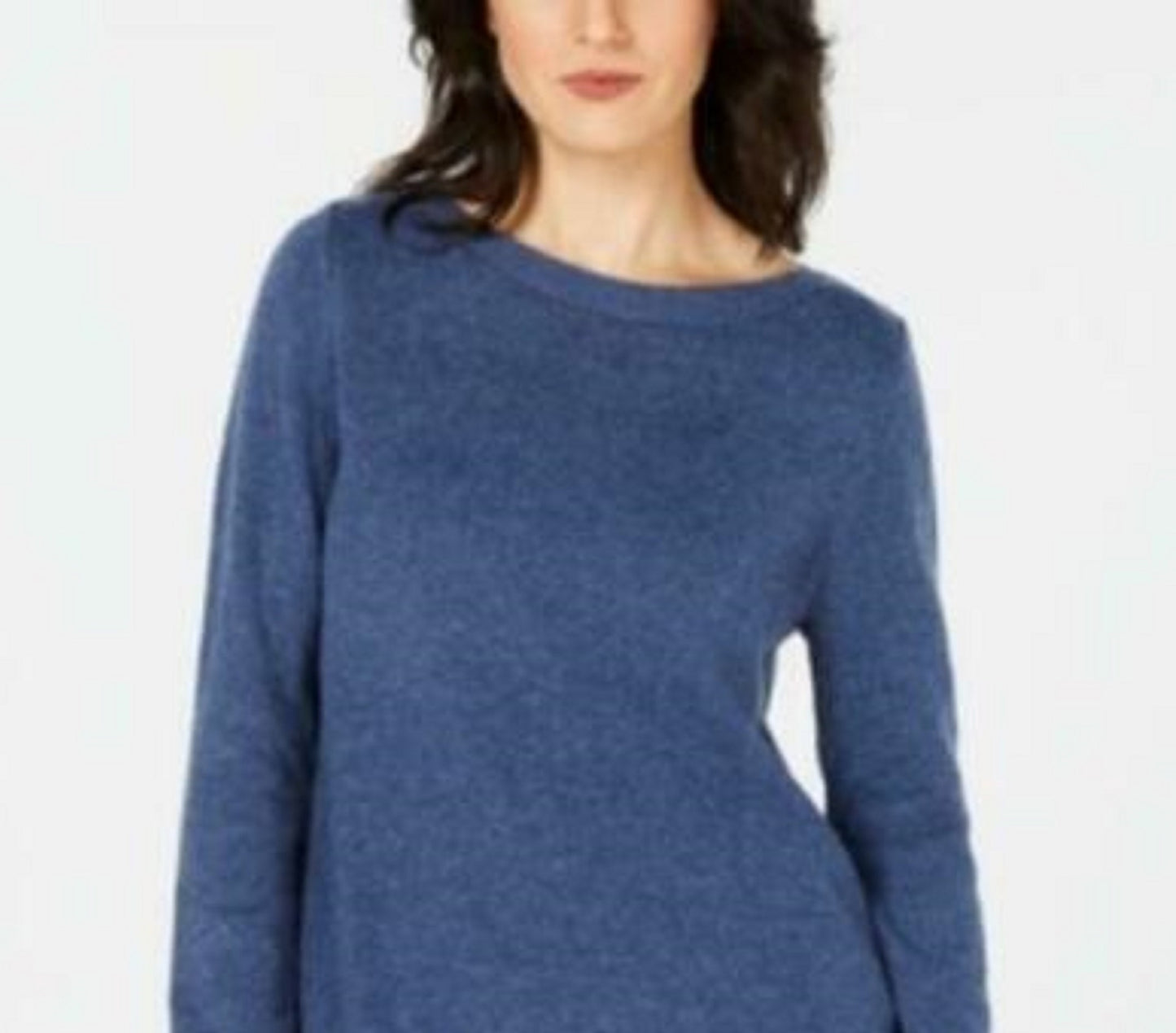 Túnica feminina Karen Scott lisa com bainha curva, azul, tamanho grande