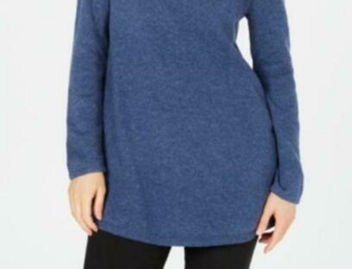 Túnica feminina Karen Scott lisa com bainha curva, azul, tamanho grande