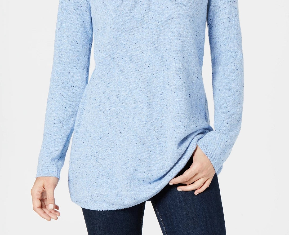 Suéter túnica texturizado feminino Karen Scott, turquesa/água, tamanho extra pequeno