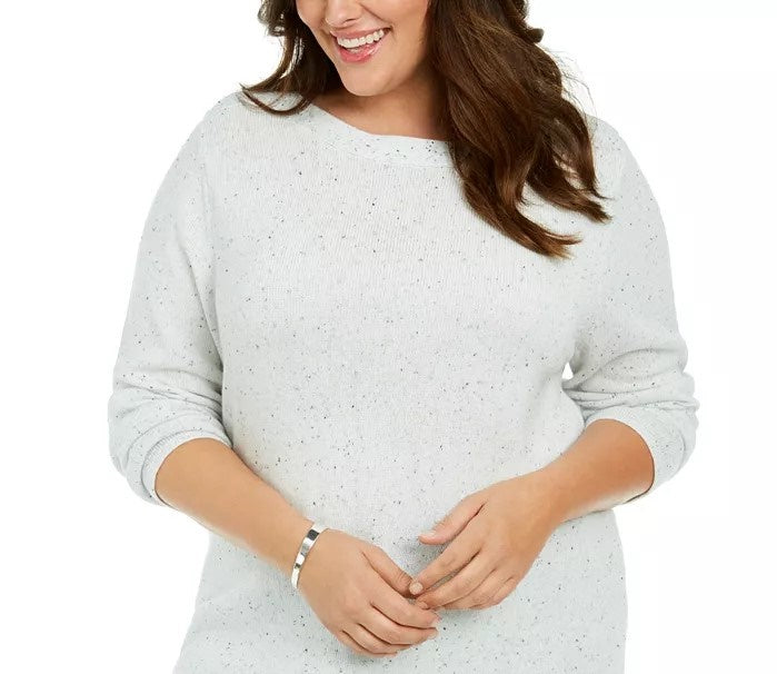 Túnica feminina Karen Scott Plus Size com bainha curva, tamanho natural 2X