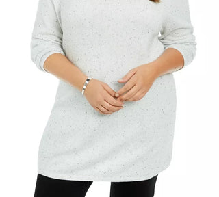 Túnica feminina Karen Scott Plus Size com bainha curva, tamanho natural 2X