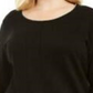 Karen Scott Suéter Feminino de Algodão com Gola Alta Preto Tamanho 1X