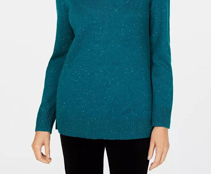 Karen Scott Suéter Feminino Manga Longa Gola V Verde Tamanho P