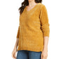 Karen Scott Suéter Feminino Gola V Chenille Dourado Tamanho XXG