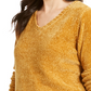 Karen Scott Suéter Feminino Gola V Chenille Dourado Tamanho XXG
