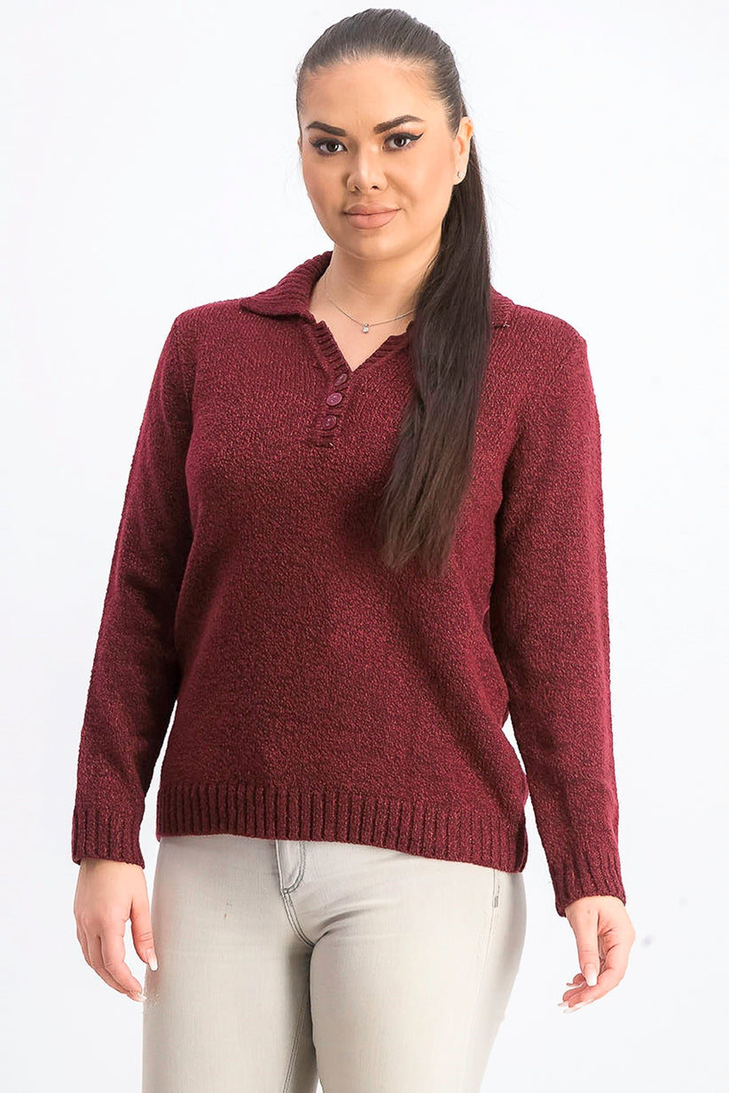 Karen Scott Suéter Feminino Petite com Gola Pontilhada Vermelho Tamanho Petite