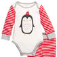 Conjunto de body e calça pinguim de algodão First Impressions para bebês meninos, 2 peças, branco, tamanho 6-9 meses