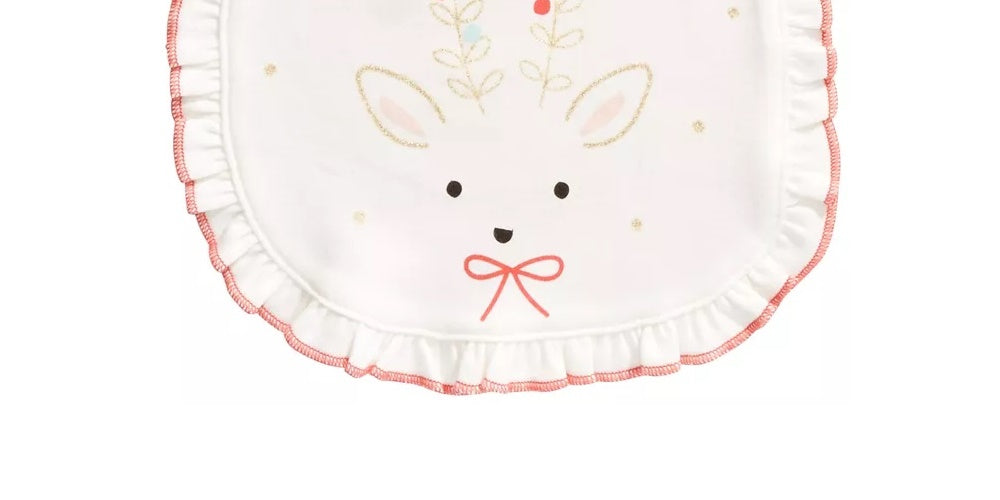 Babador reversível de algodão para bebê First Impressions, tamanho regular, branco