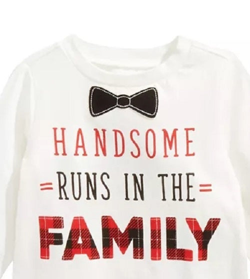 Camiseta de algodão com estampa bonita para meninos First Impressions, branca, tamanho 6 a 9 meses