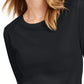 Camiseta feminina lisa com manga 3/4 Maison Jules, preta, tamanho grande